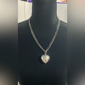 Vintage Silver Heart Pendant Necklace